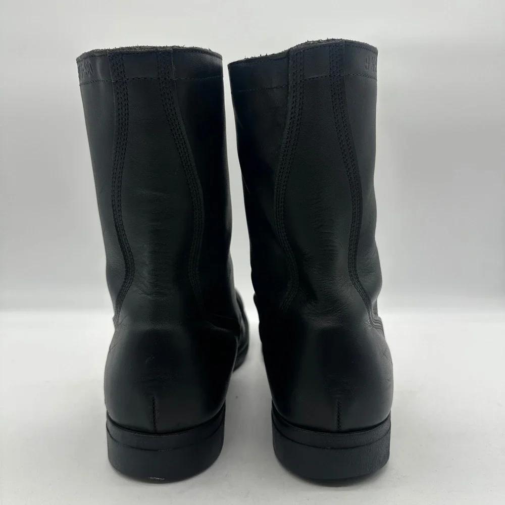 Vintage US Military Size 9. R January 1990 Capped Toe Black Leather Combat Boots